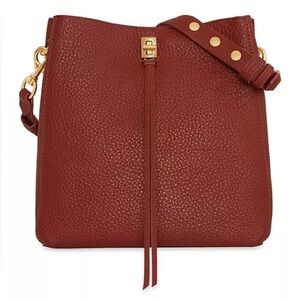 🔥🔥🔥 Rebecca Minkoff Darren Small Leather Shoulder Bag in terracotta red
